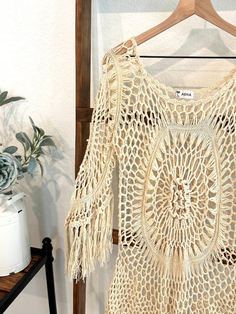 Asha White Crochet Swim Cover Up Dress Women’s Resort Beach Vacation - Picture 9 of 9